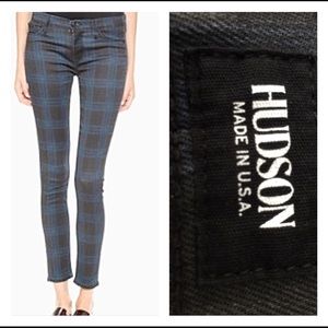 Hudson Nico Spr Skinny Midrise Plaid Jeans Size 27